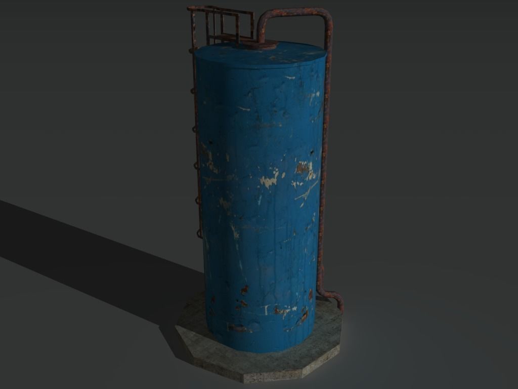 Industrial Tank 2 Low-poly 3D model_4