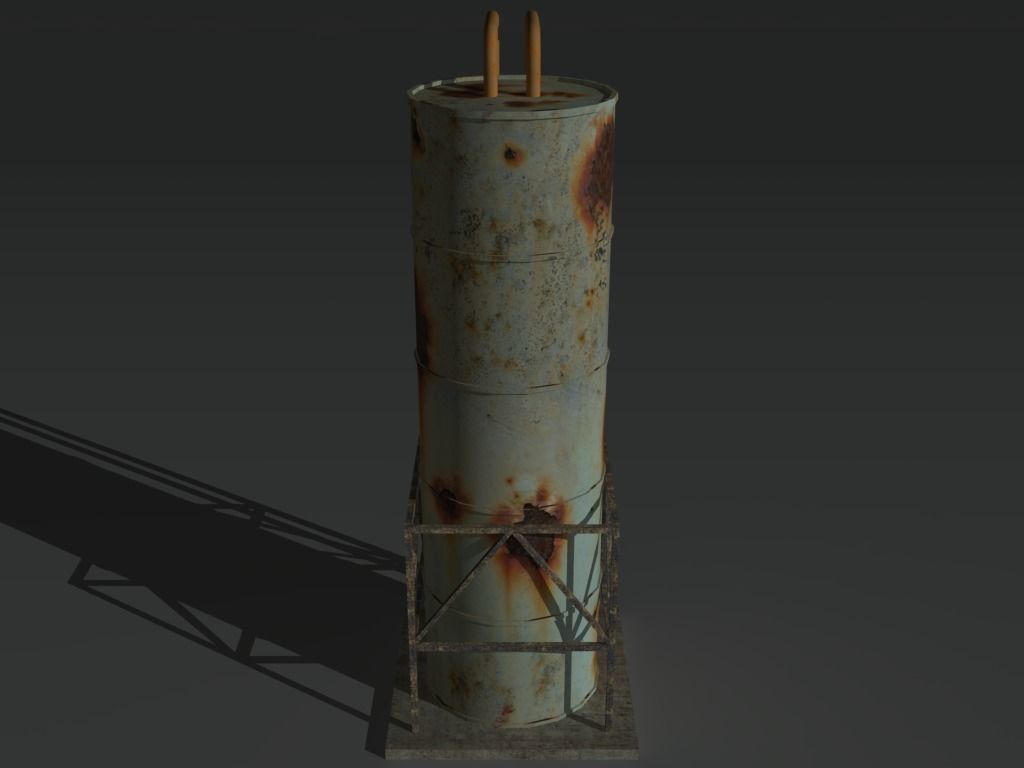 Industrial Tank 4 Low-poly 3D model_3