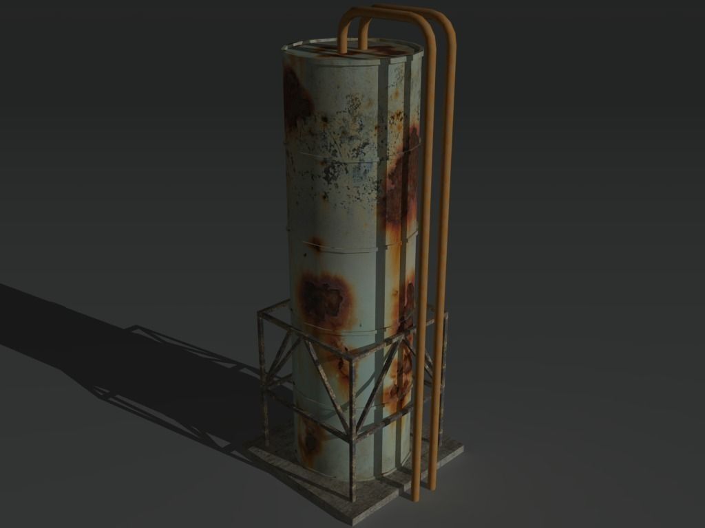 Industrial Tank 4 Low-poly 3D model_6