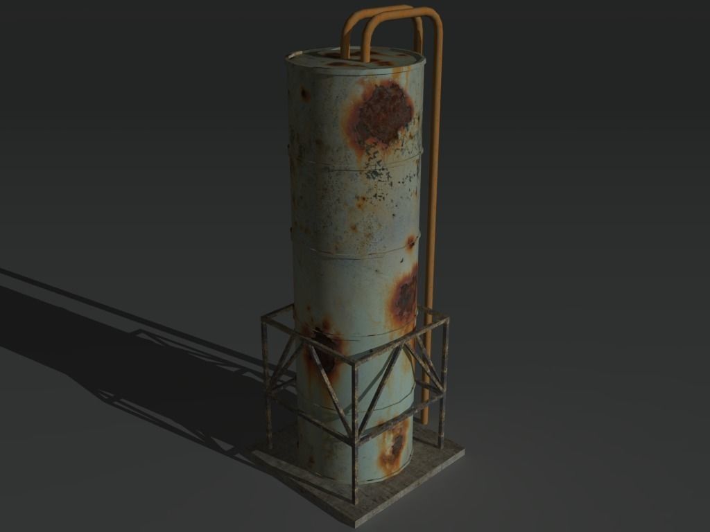 Industrial Tank 4 Low-poly 3D model_4