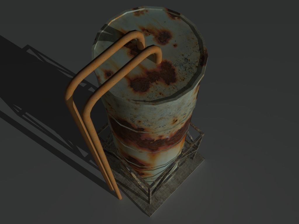 Industrial Tank 4 Low-poly 3D model_9