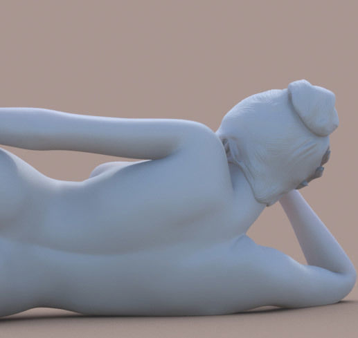 Woman Lying down 03 3D print model