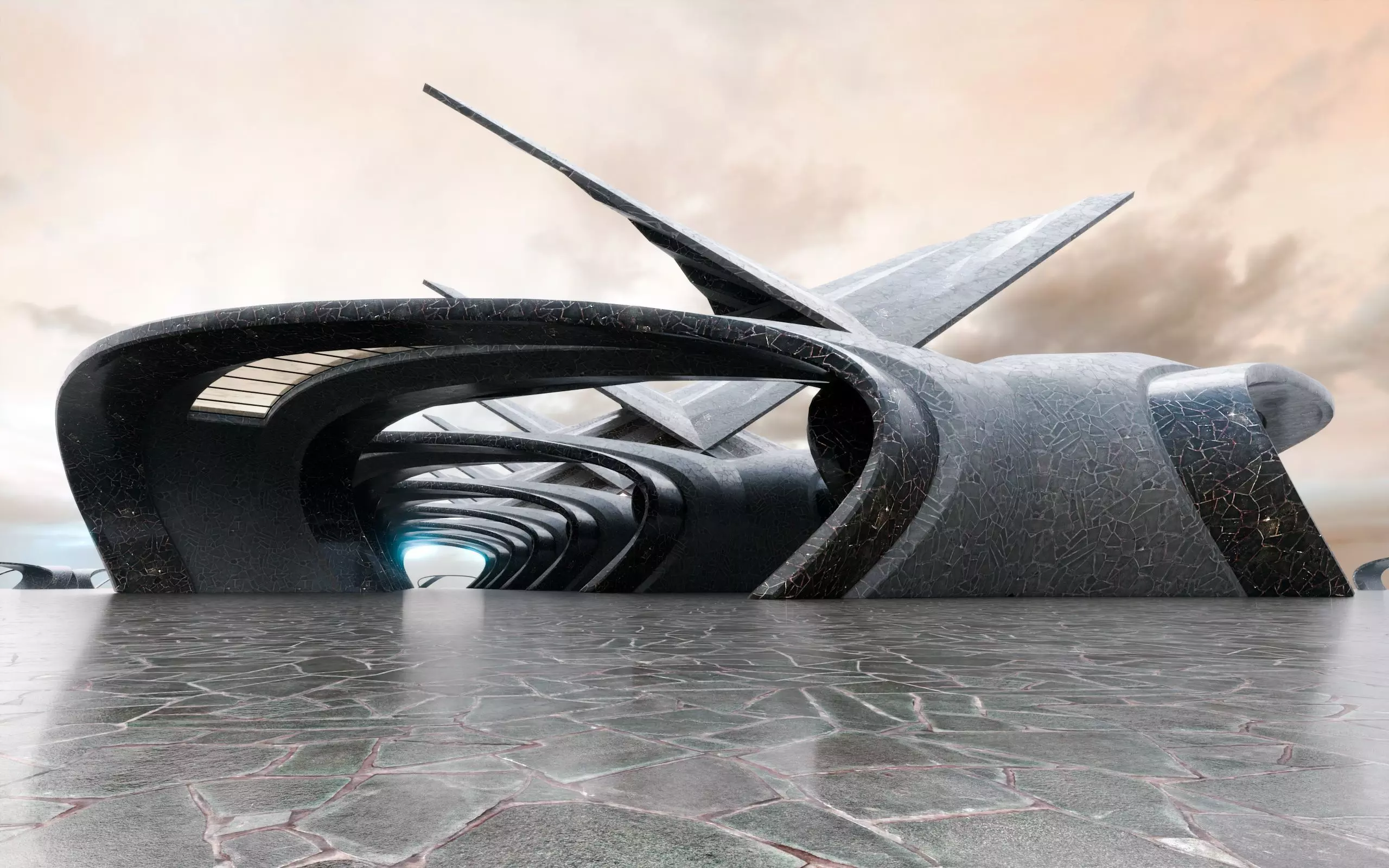 Parametric Architectural Passage- Architectural Background- V2U5 Low-poly 3D model