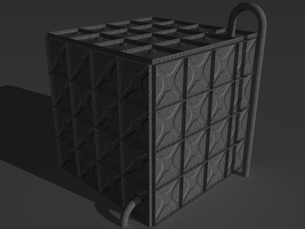 Industrial Tank 7 Low-poly 3D model_8