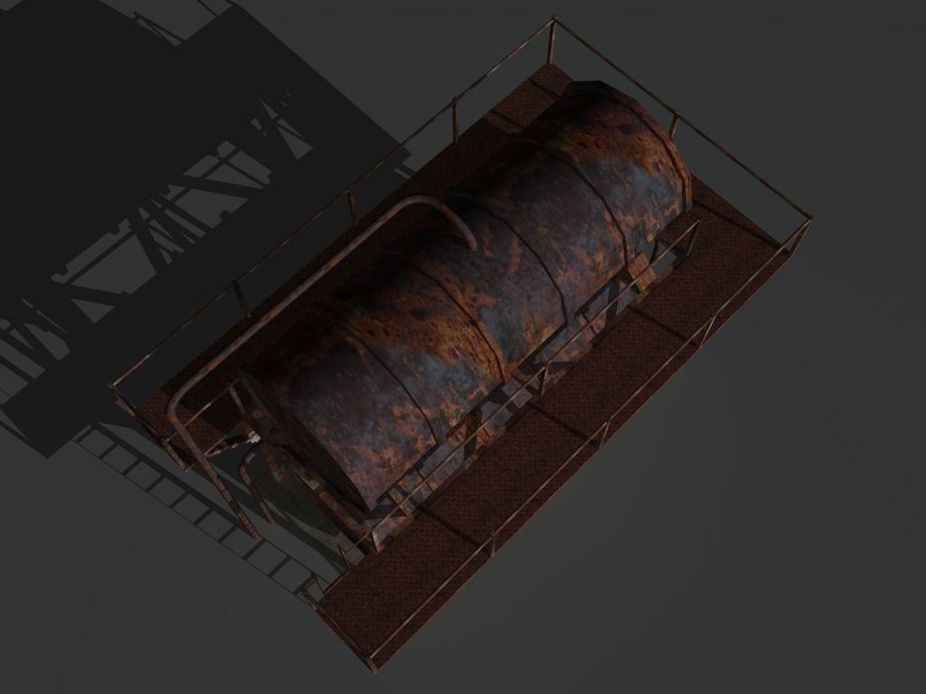 Industrial Tank 8 Low-poly 3D model_9