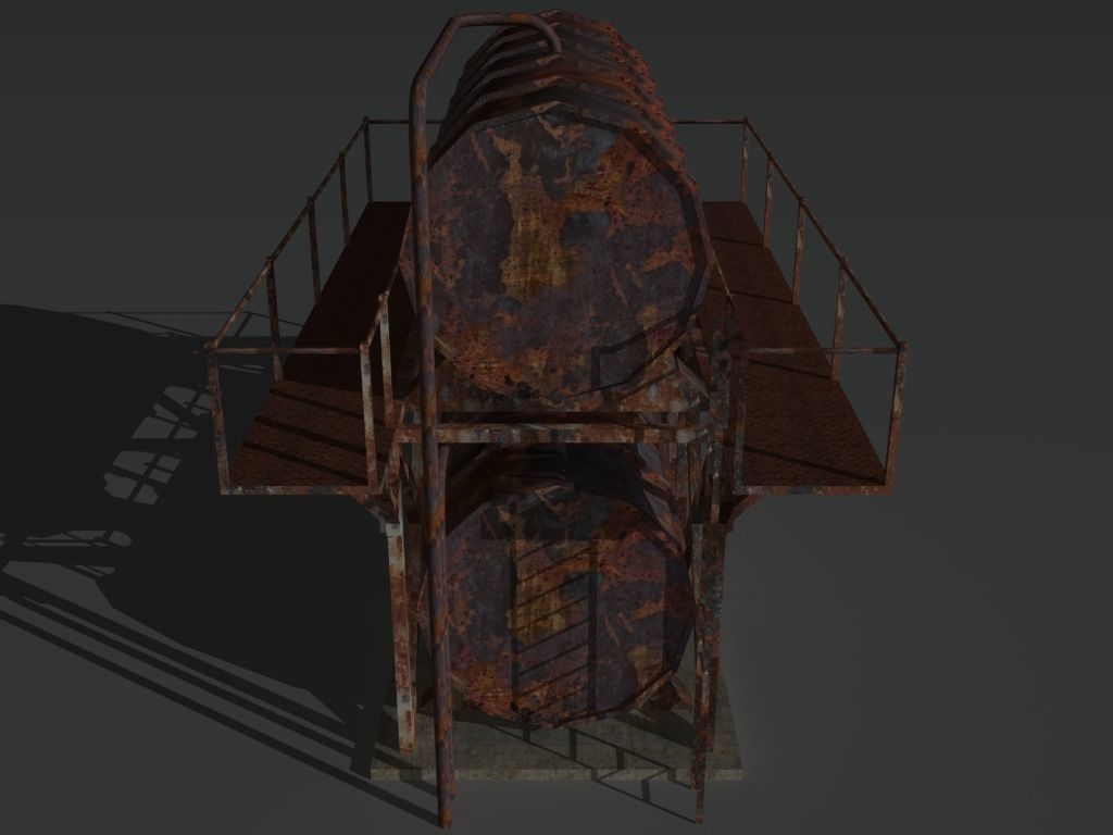 Industrial Tank 8 Low-poly 3D model_7