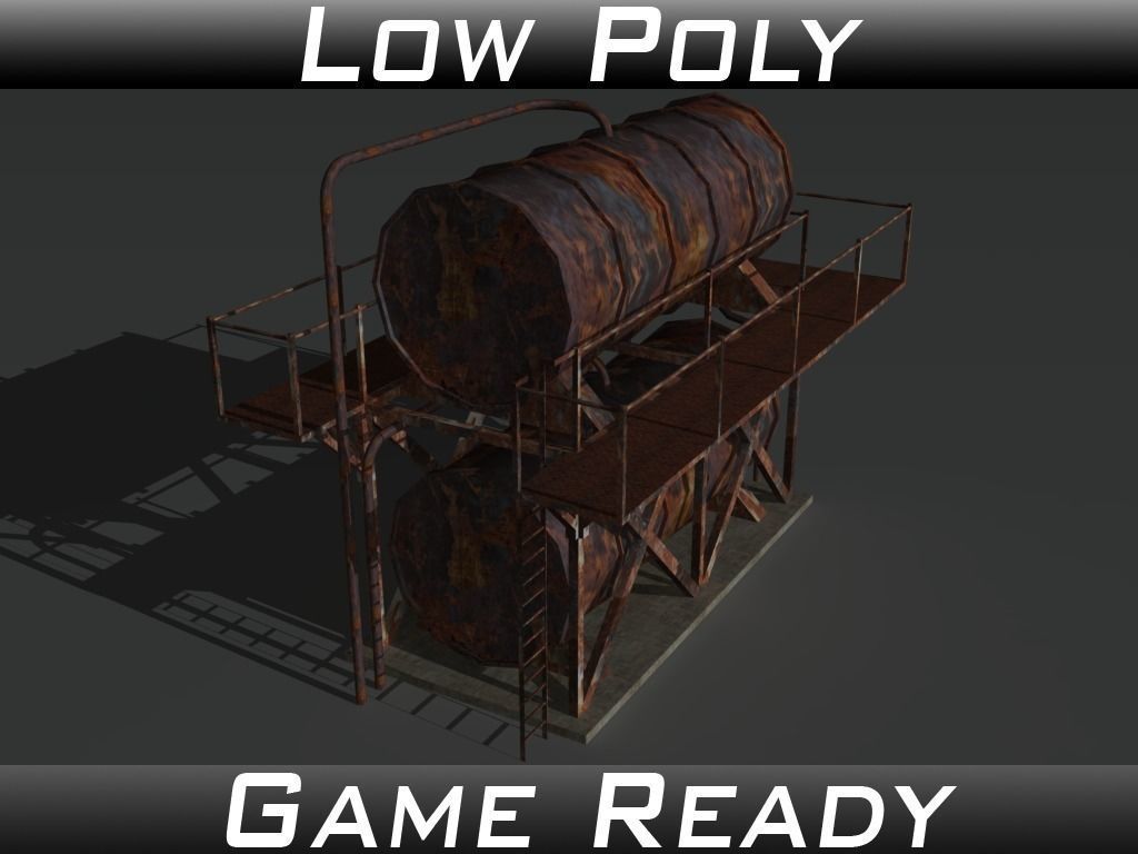 Industrial Tank 8 Low-poly 3D model_0