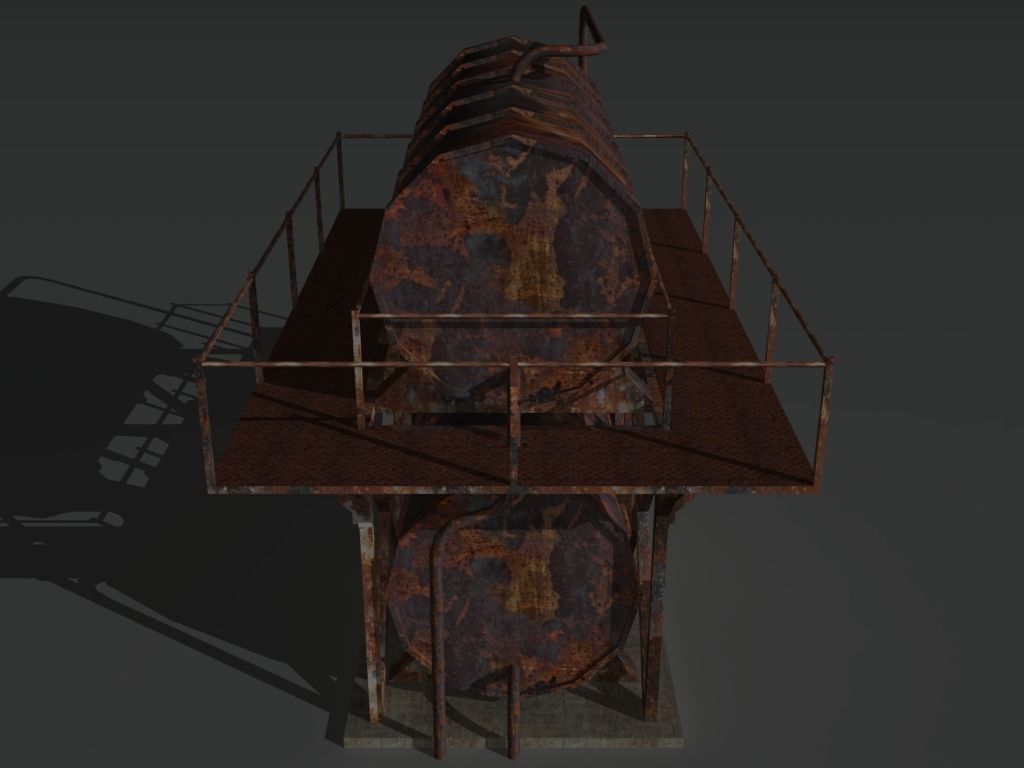 Industrial Tank 8 Low-poly 3D model_3