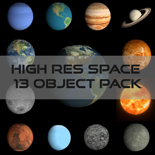 HD Space Pack Low-poly 3D model