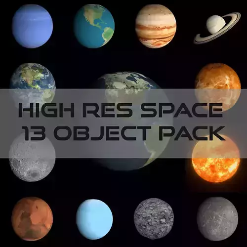 HD Space Pack Low-poly 3D model