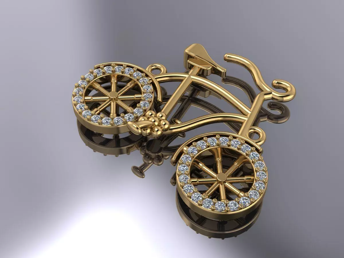 Bicycle Pendant Gold Model 3D 3D print model
