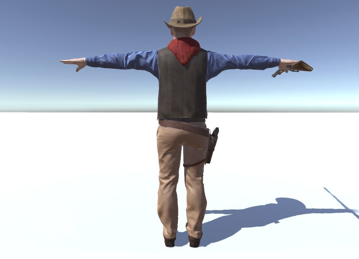 Western Cowboy 3 Low-poly 3D model_2