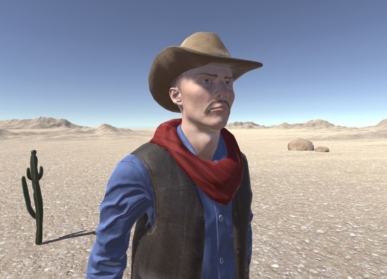 Western Cowboy 3 Low-poly 3D model_5