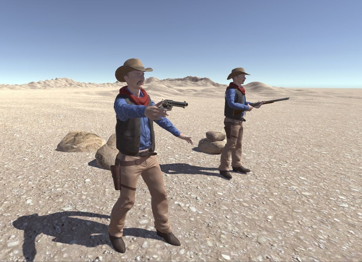 Western Cowboy 3 Low-poly 3D model_3