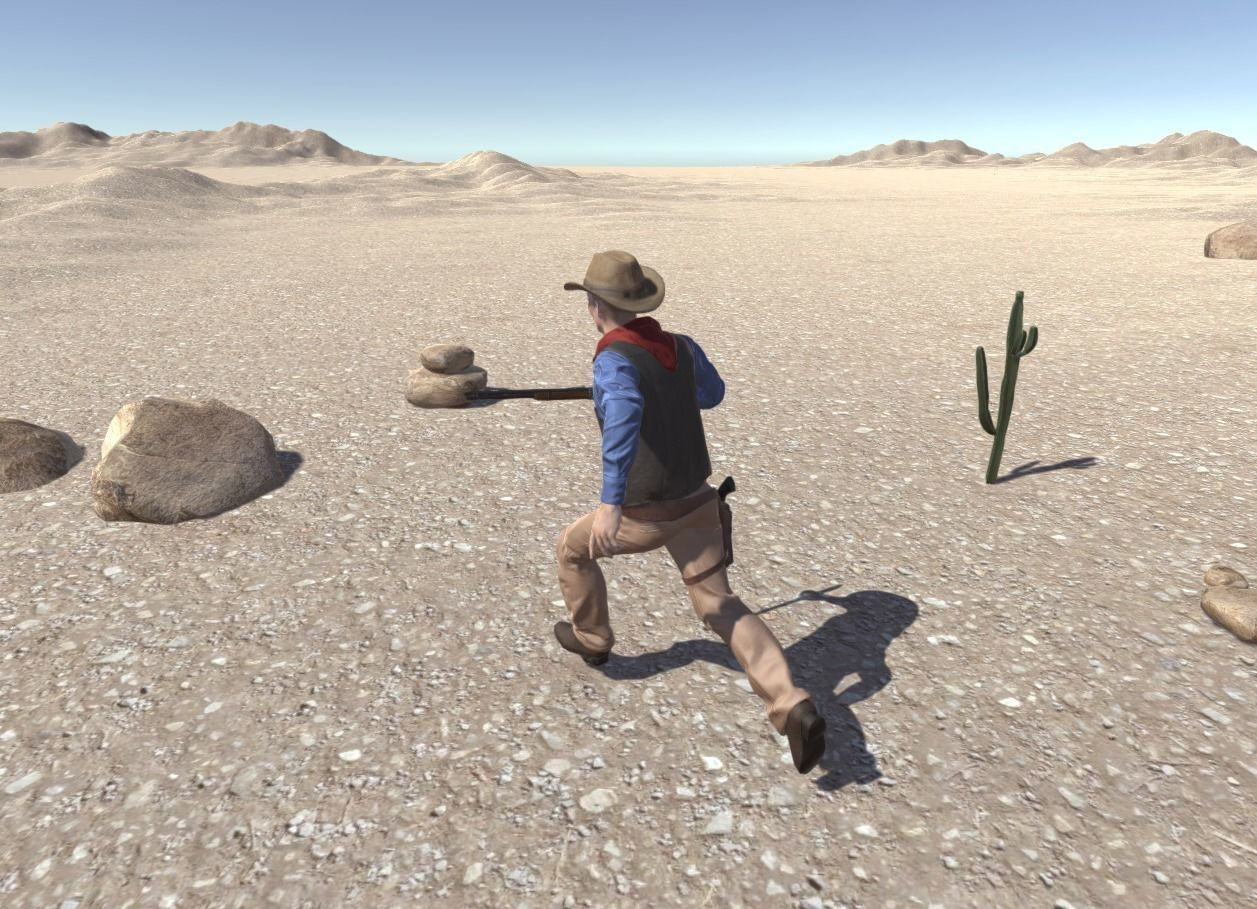 Western Cowboy 3 Low-poly 3D model_6