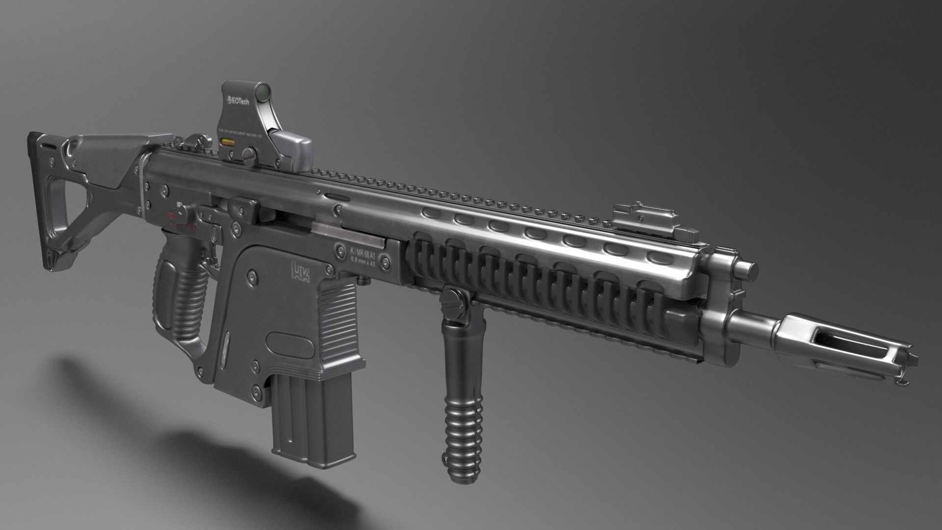 Heckler and Koch G56 - automatic rifle 3D model_5