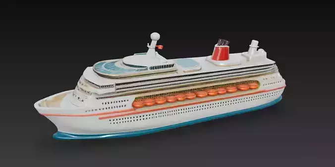 Modern Luxury Cruise Ship Passenger Liner 3D Model