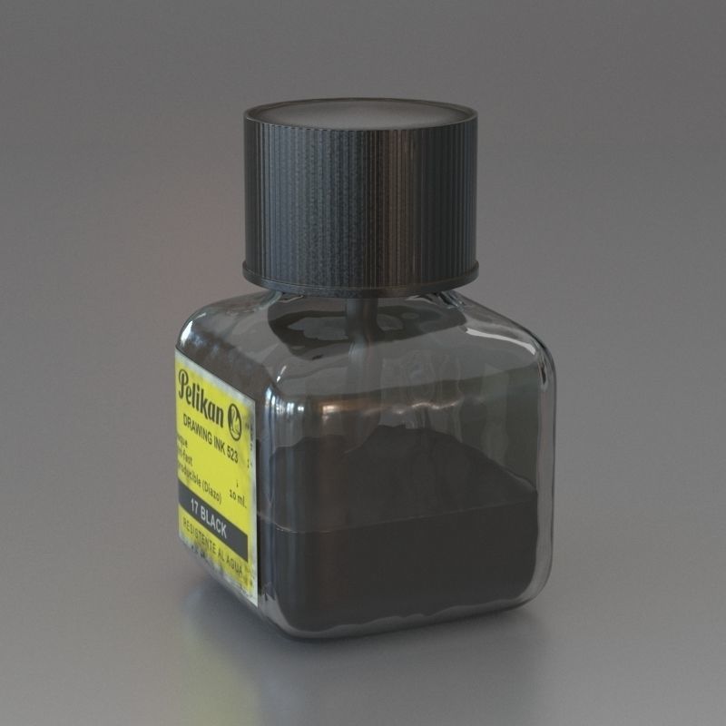 Drawing ink bottle 3D model | CGTrader