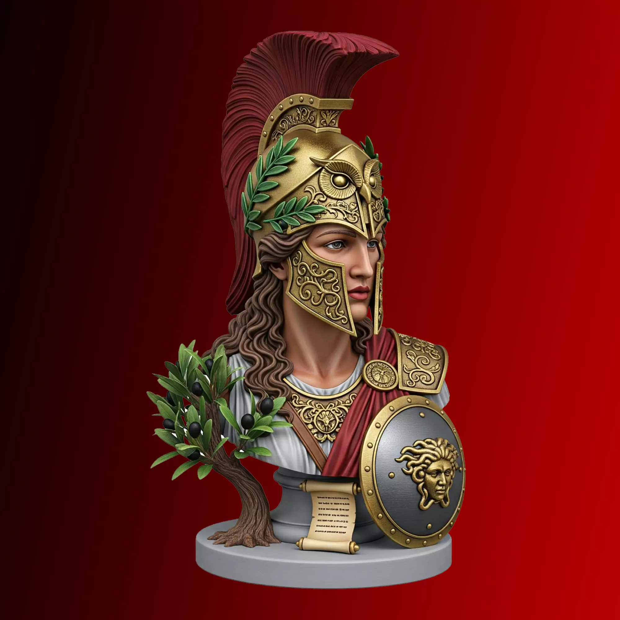 Athena Bust High Detail 3D STL Model 3D model