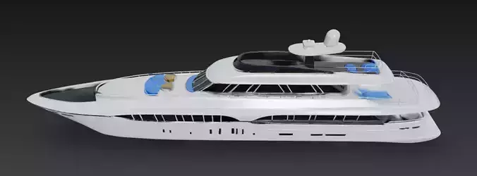 Modern Luxury Super Yacht 3D Model