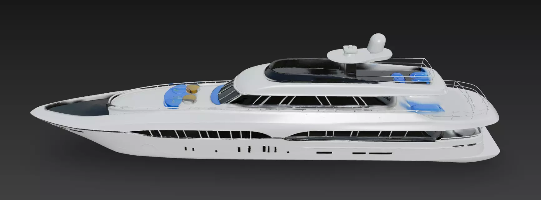 Modern Luxury Super Yacht 3D Model 3D print model