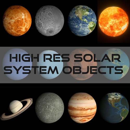HD Solar System Pack 3D Model Low-poly 3D model