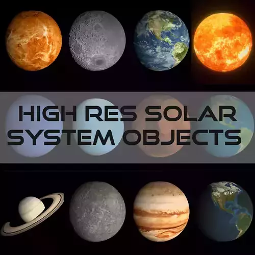 HD Solar System Pack 3D Model Low-poly 3D model