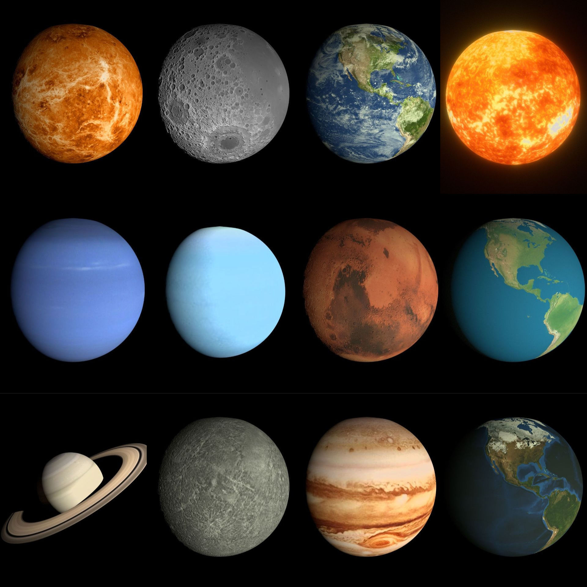 HD Solar System Pack 3D Model Low-poly 3D model_1