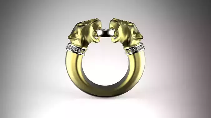 panter-ring lion head ring
