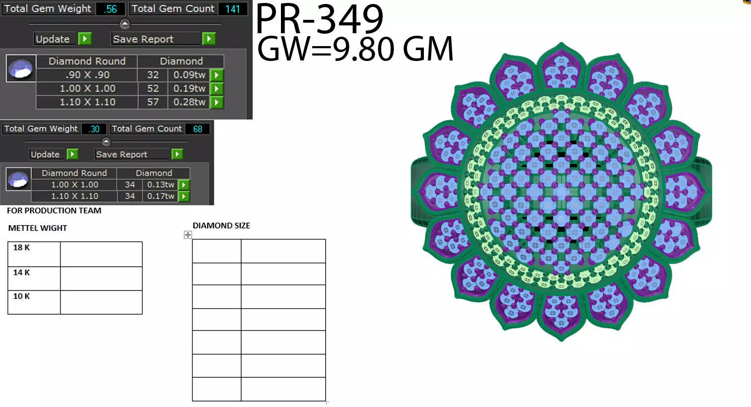 Diamond Emerald Ring CAD 3DM PR349 Production Ready 3D print model