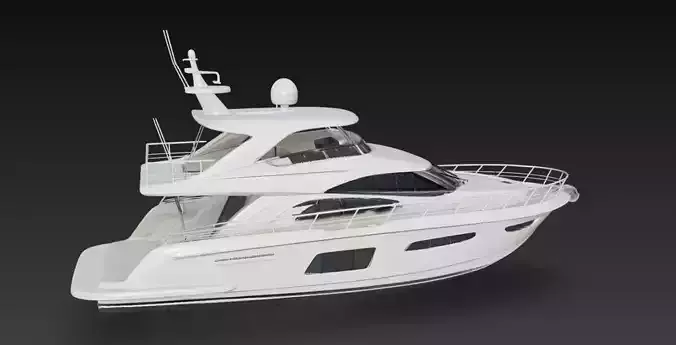 Modern Luxury Flybridge Motor Yacht 3D Model