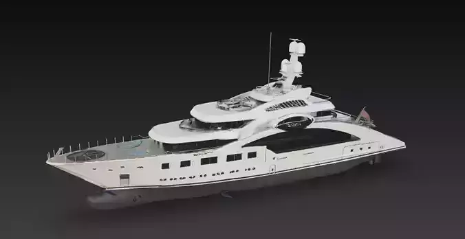 Modern Ultra Luxury Super Yacht 3D Model