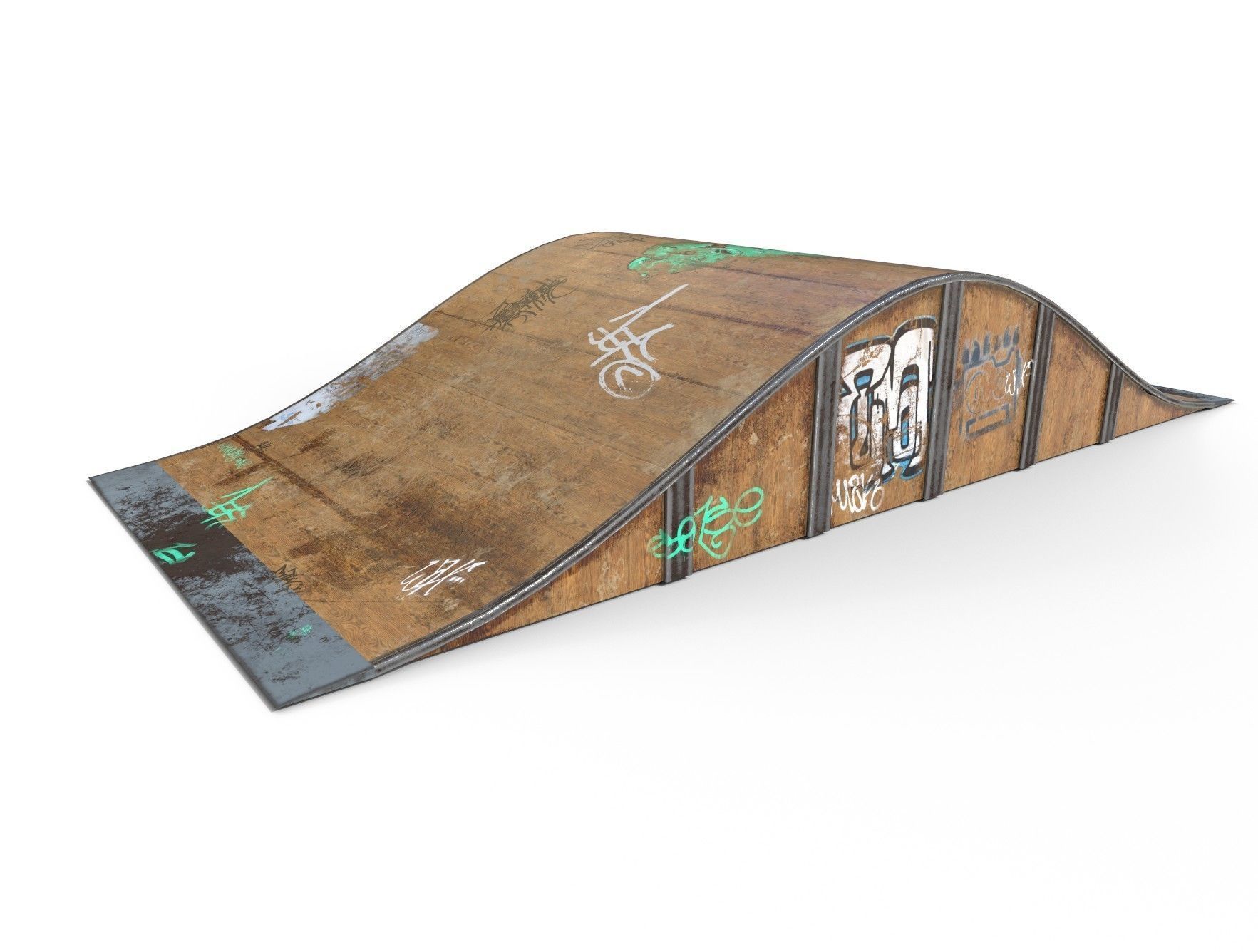 Small Ramp PBR Textures Low-poly 3D model_3