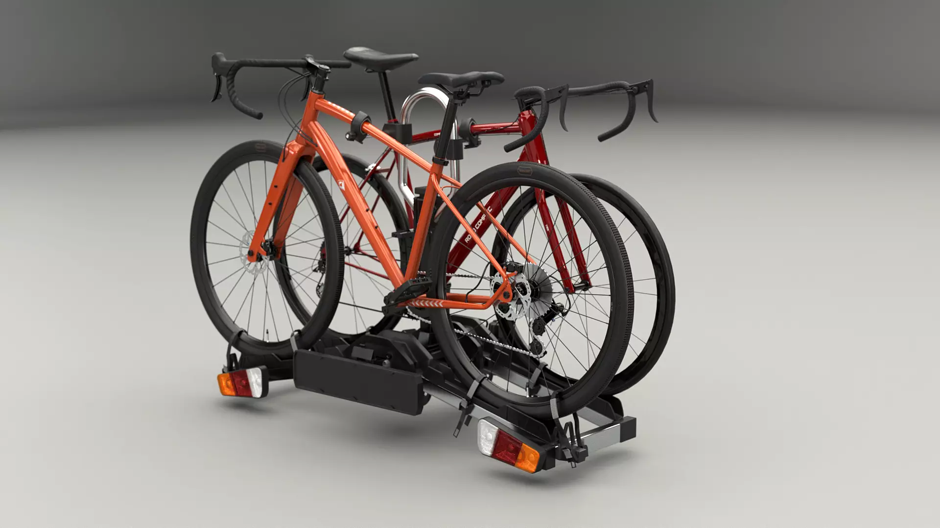 Bicycle Towbar Carrier with Road Bike and Gravel 3D model