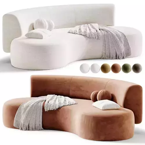 LEK Curved Banquette Sofa 3D model