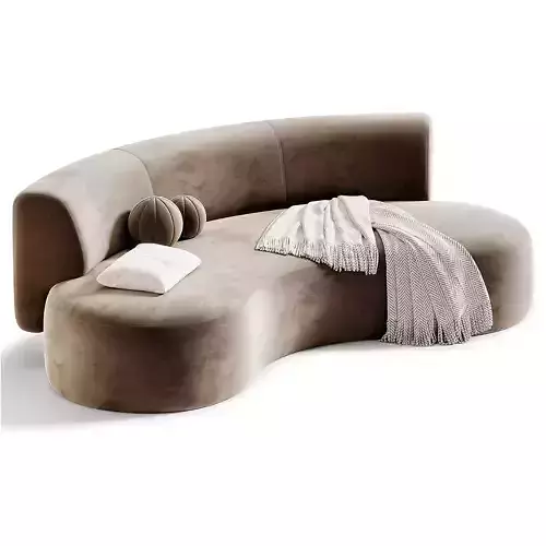 LEK Curved Banquette Sofa 3D model 2