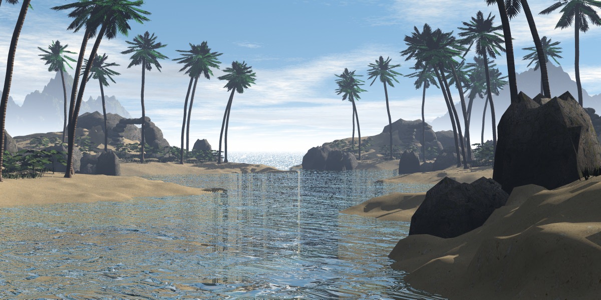 Dream Small tropical Island Free 3D model_2