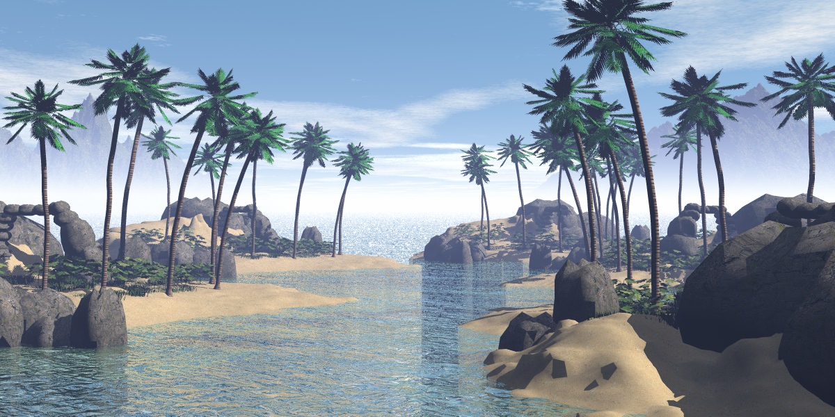 Dream Small tropical Island Free 3D model_4