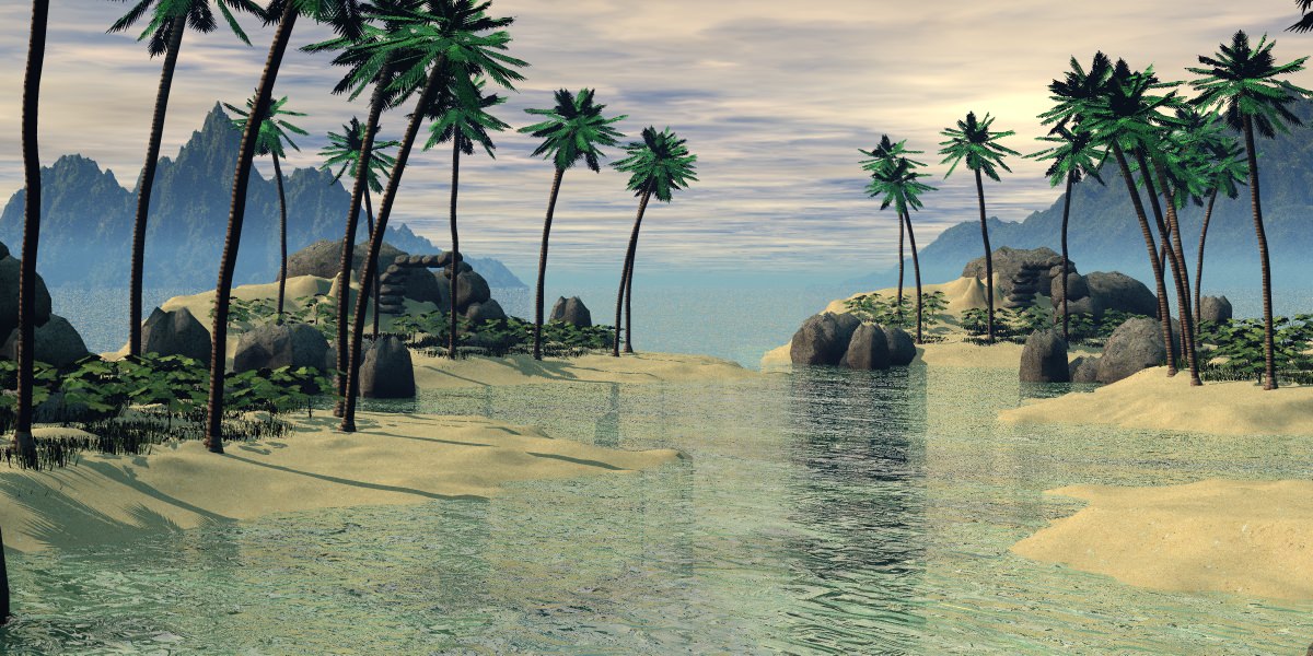 Dream Small tropical Island Free 3D model_5