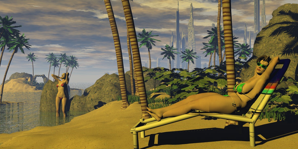 Dream Small tropical Island Free 3D model_8