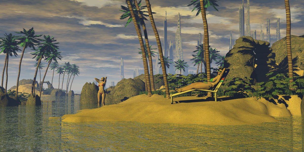 Dream Small tropical Island Free 3D model_7