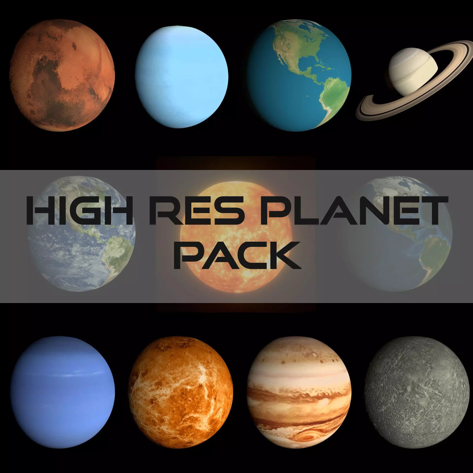 HD Planet Pack Low-poly 3D model_0