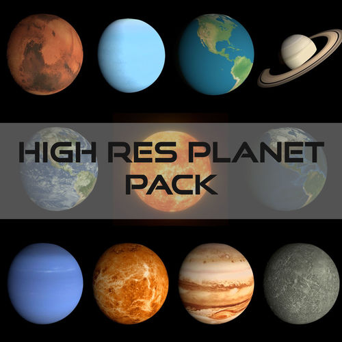 HD Planet Pack Low-poly 3D model