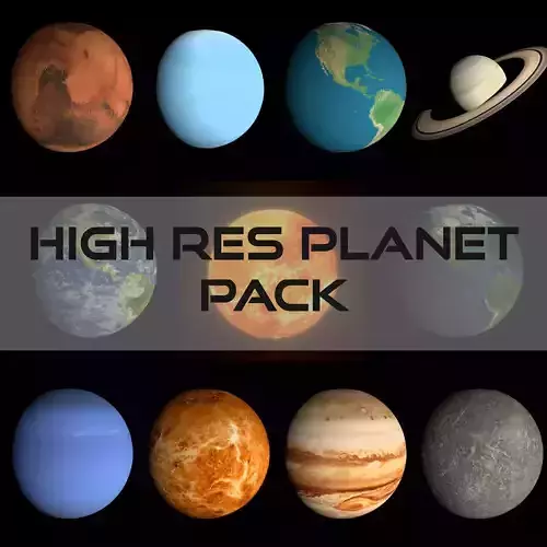 HD Planet Pack Low-poly 3D model