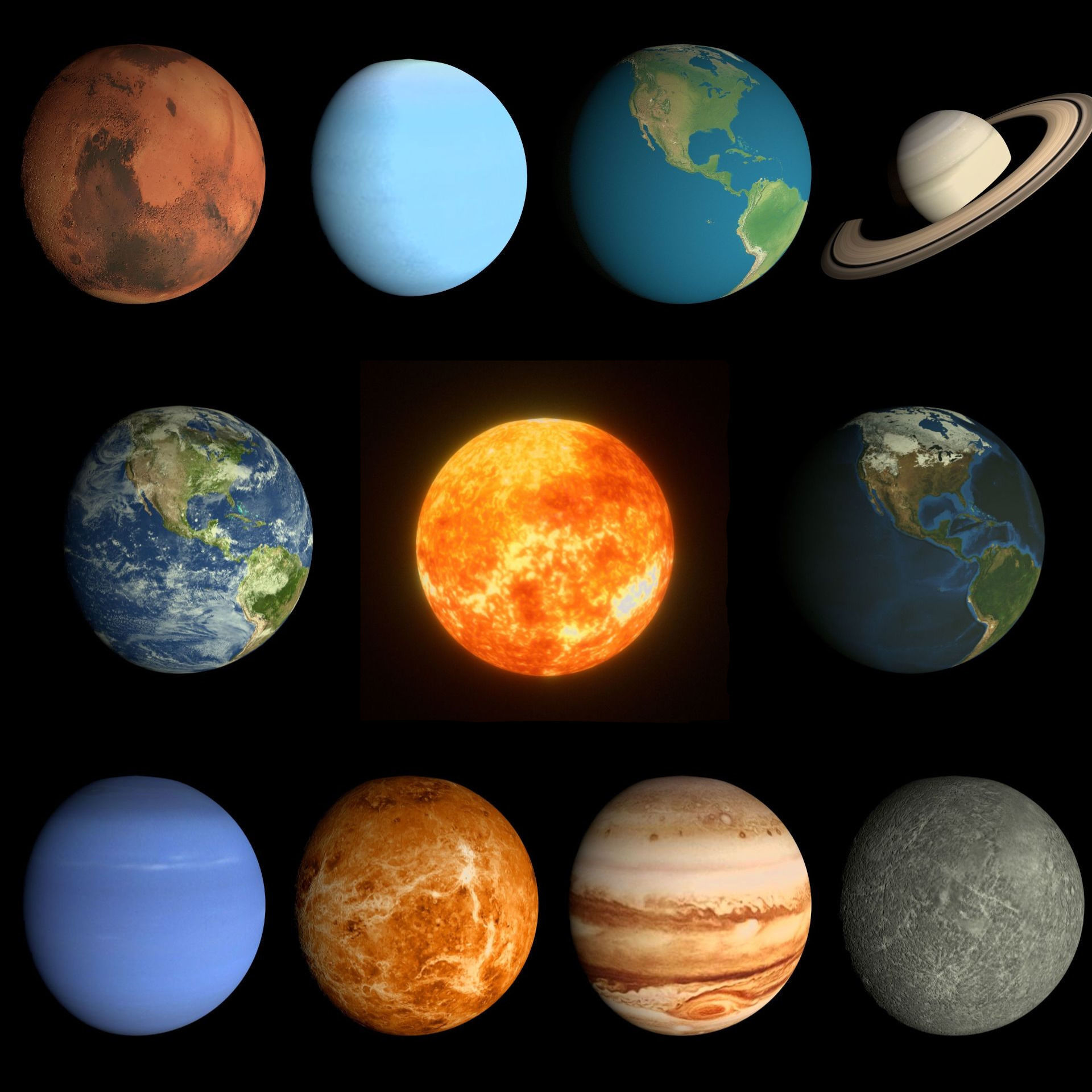 HD Planet Pack Low-poly 3D model_1