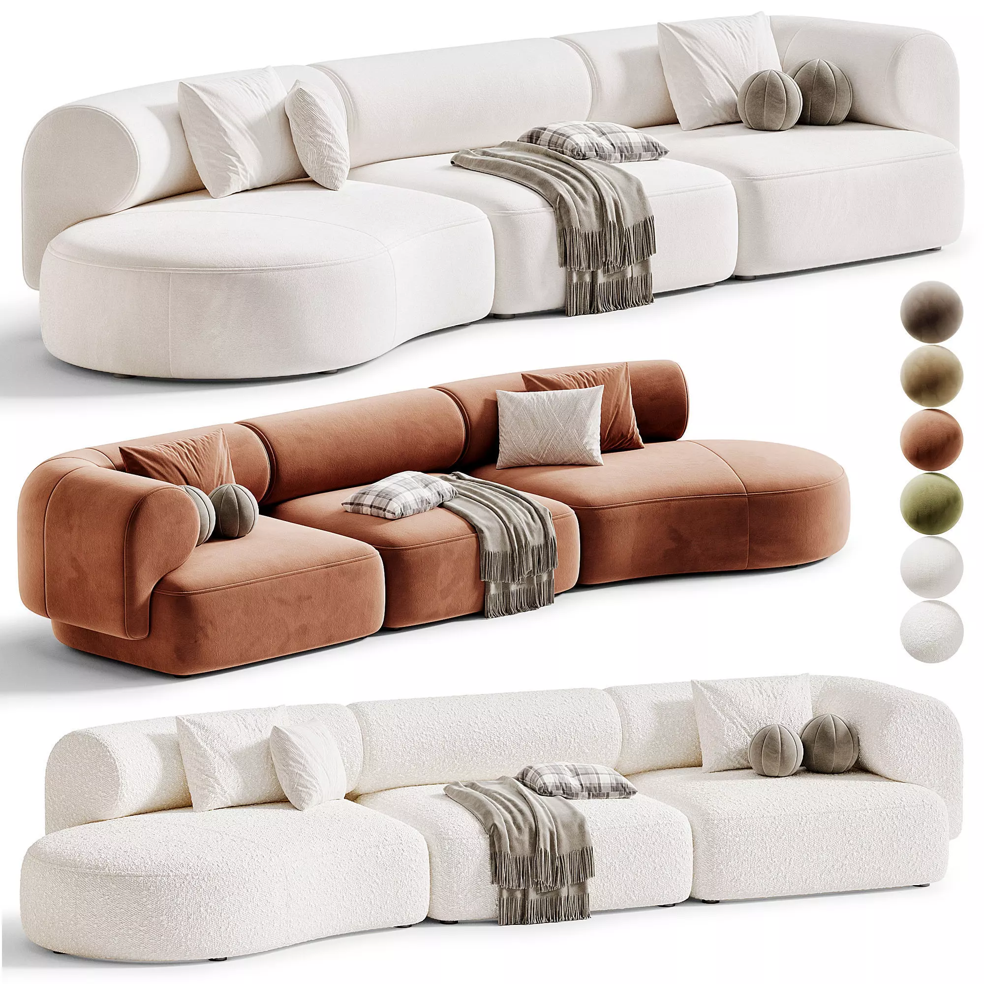 Melody Modular Sofa by Natuzzi 03 3D model