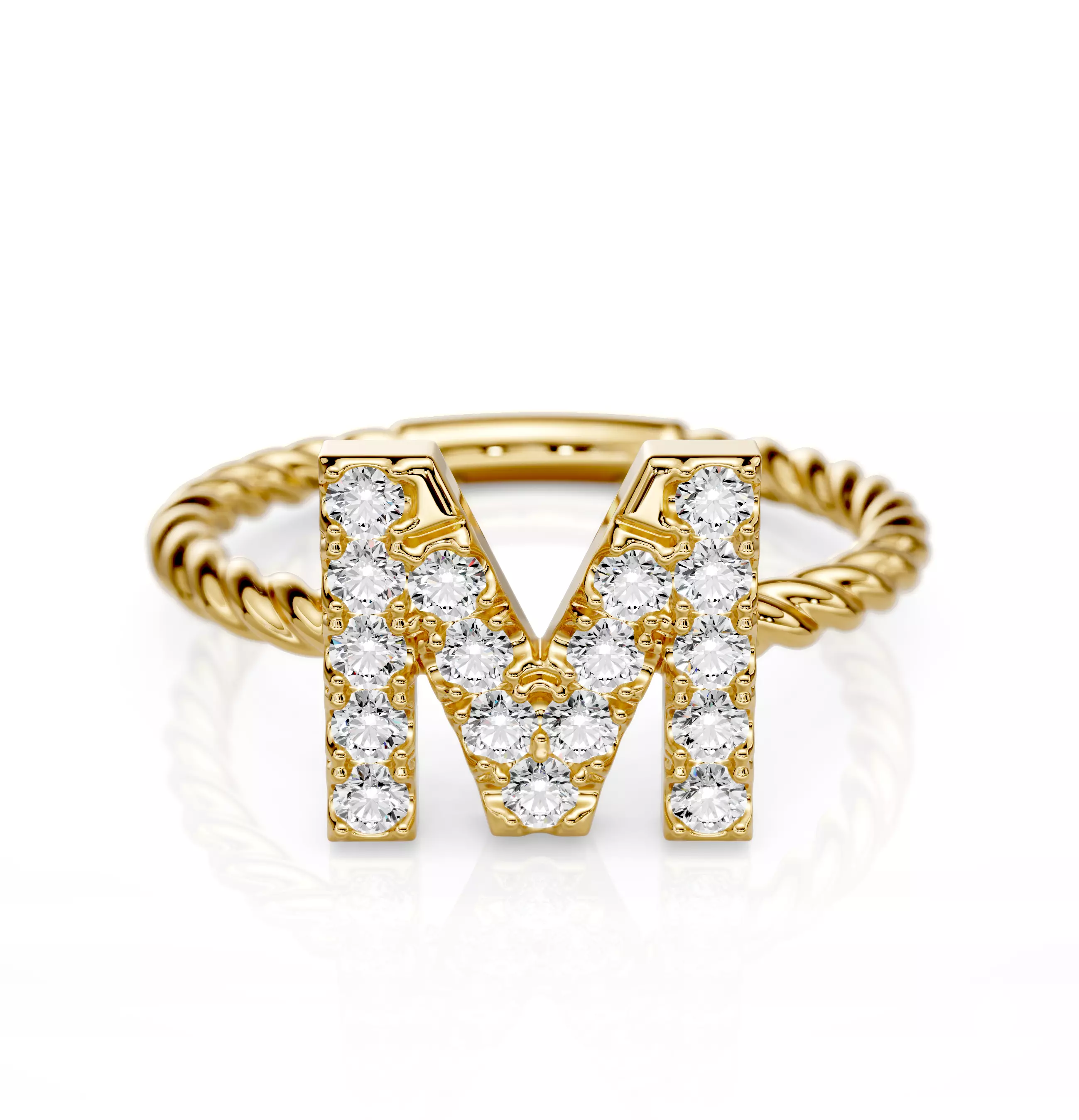 The Alphabet of Adornments letter M 3D print model