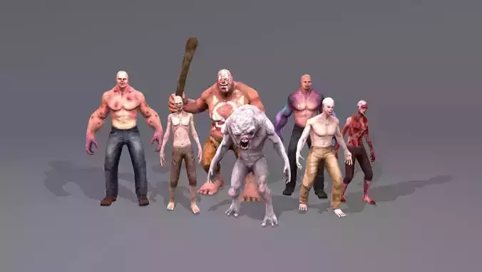 Characters Creatures Pack Low-poly 3D model