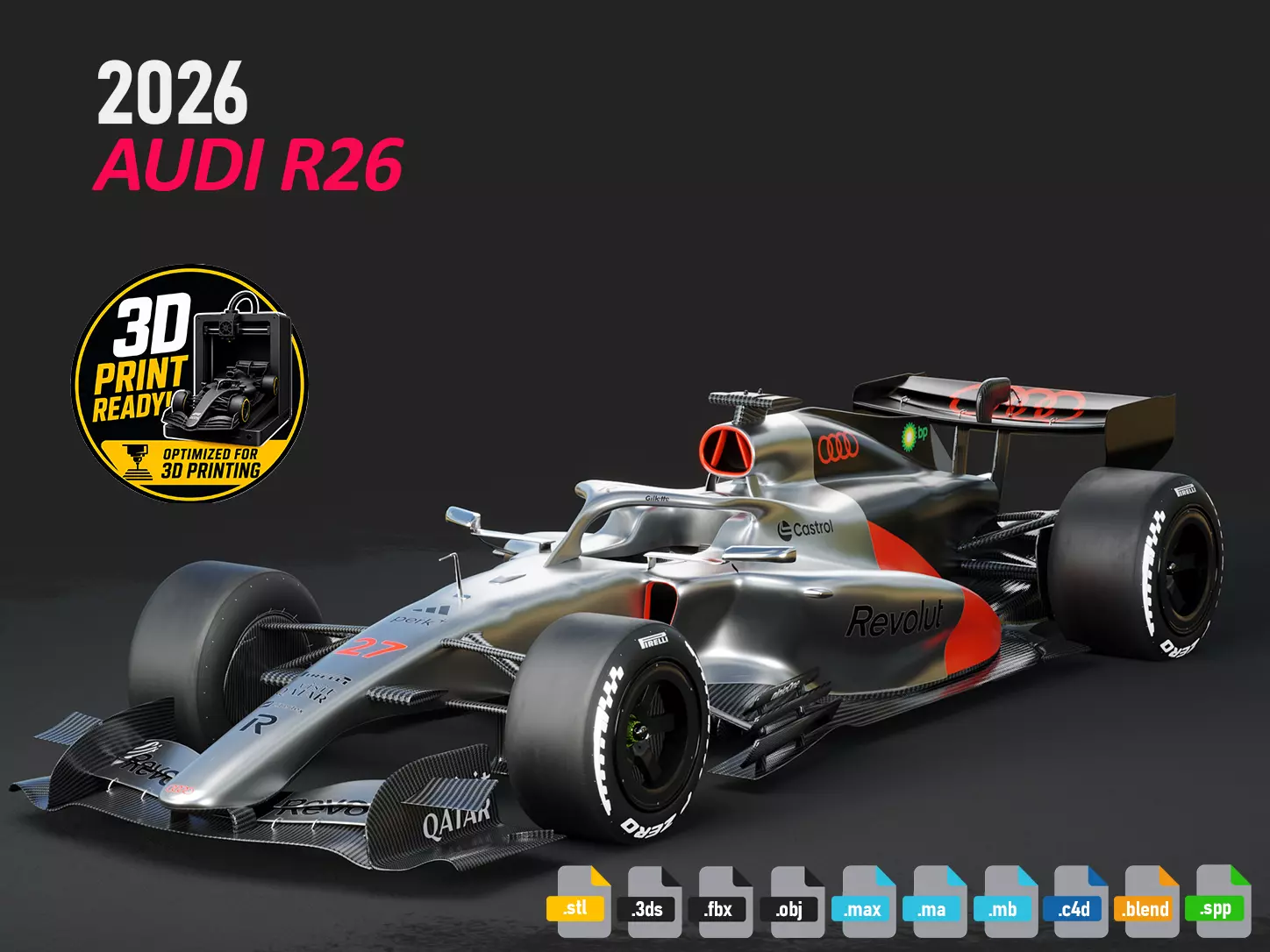 F1 Audi R26 2026 3D model