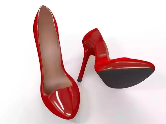 Red High Heel lady Shoes 